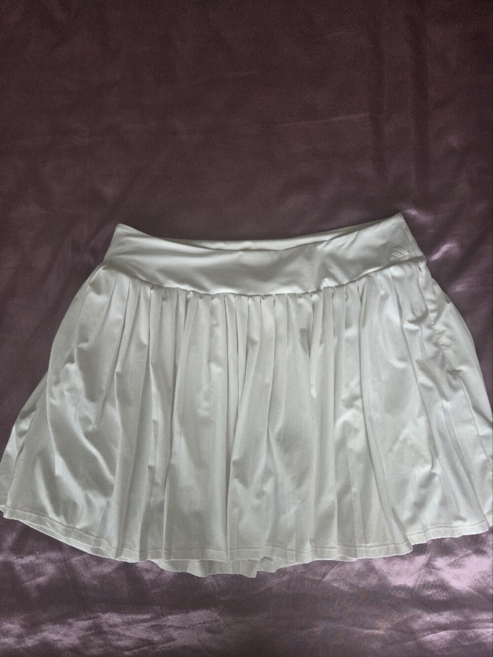 Adidas White Pleated Tennis Skirt with Elastic Waist Activewear Skort Size M
